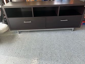 Dark Brown TV Stand with Drawers