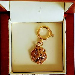 Gold Plated Dice Charm