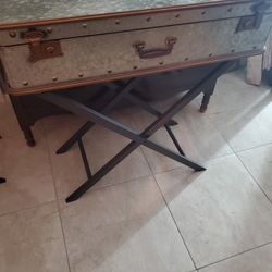 Two Metal Trunk End Tables 