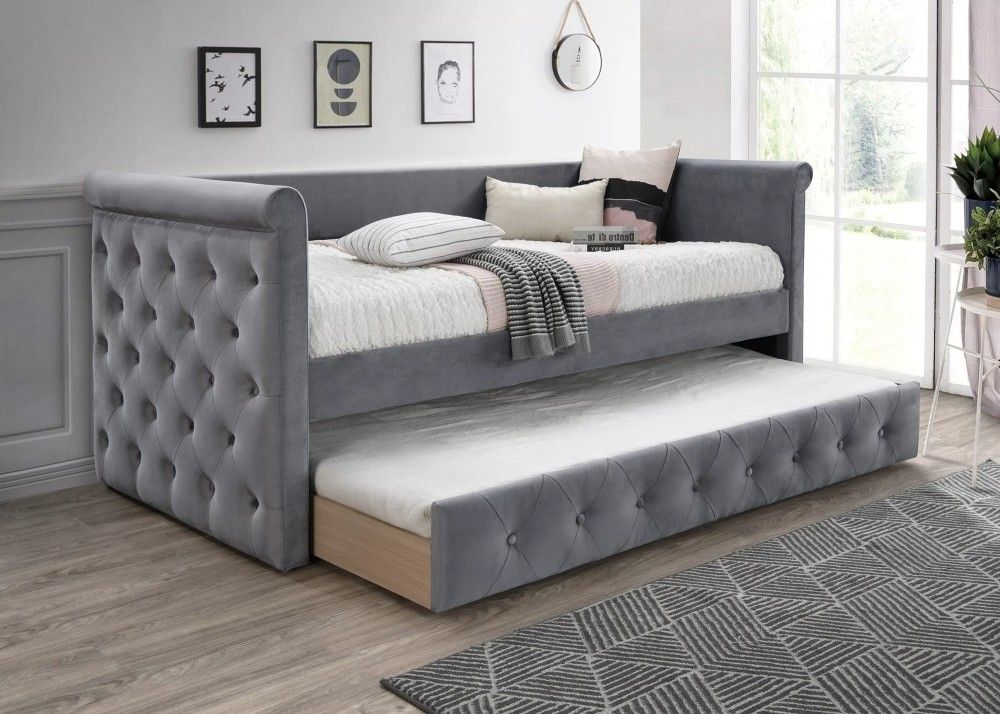 Brand New Light Grey Twin Daybed w Trundle Bed