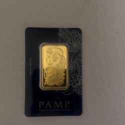 PAMP Suisse 1 oz Gold Bullion Bar 999.9 Fine Gold 1 Ounce Precious Metal Bar