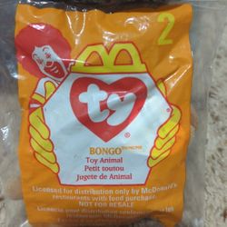 McDonald's Ty Mini Bongo Monkey Beanie Baby - Sealed