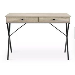 Rectangular Oak 2-Drawer Writing Desk