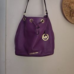 PURPLE MK DRAWSTRING PURSE