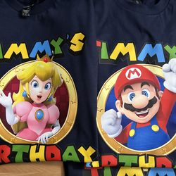 Súper Mario custom birthday t shirt