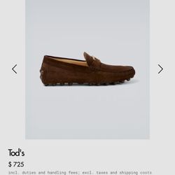 Tod's: "T Timeless Gommino" Suede drivers in Deep Brown