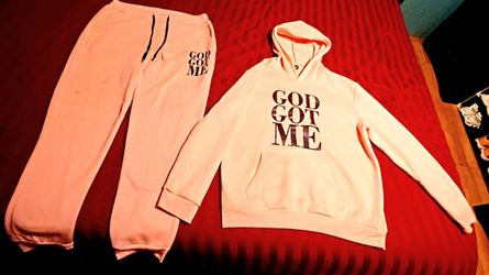 XL ALL PINK "GOD GOT ME" SWEATSUIT (MANFINITY)