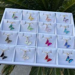 14K Gold Filled Zirconia Butterfly Dainty Necklace *EACH*