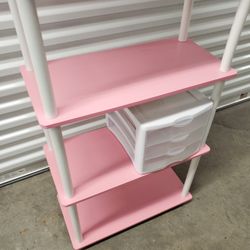 5 Tier Pink Shelf Unit Standing 24x12 Dimensions Address In Description 