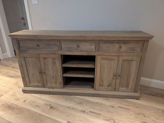 68" Rustic Weathered Gray Wood Buffet / Media Console