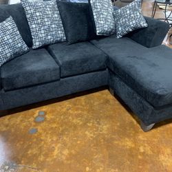 Black Sectional Sofa Couch 