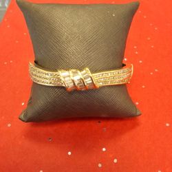 Diamond Bangle Tennis Bracelet Yellow Gold 14k