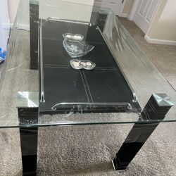 Modern Sturdy Glass Dining Table Only 4-6 Persons
