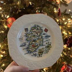 Vintage Careigcraft Careigaline county cork ireland map dish