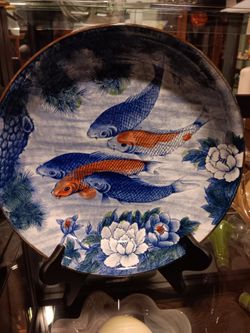 Vintage Koi Fish Plate