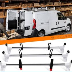 MELIPRON Van Roof Rack, 800lbs Ladder Rack Fits for RAM ProMaster City 2015-2024, Steel Cargo Van Rack with Anti-Rust White Coating, Ideal for Transpo