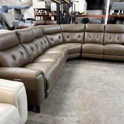 Malibu Zero Gravity Top Grain Leather Power Sectional