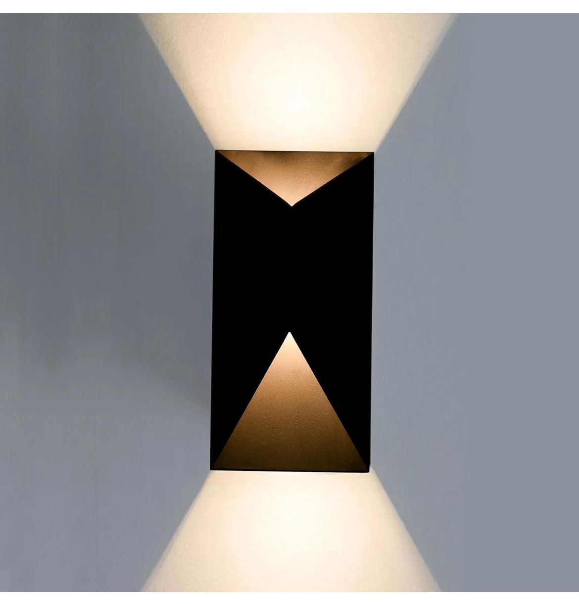LED Outdoor Wall Lights, Modern Black Exterior Wall Light Fixtures, Dimmable 10W 3000K Up Down Patio Porch Lights
