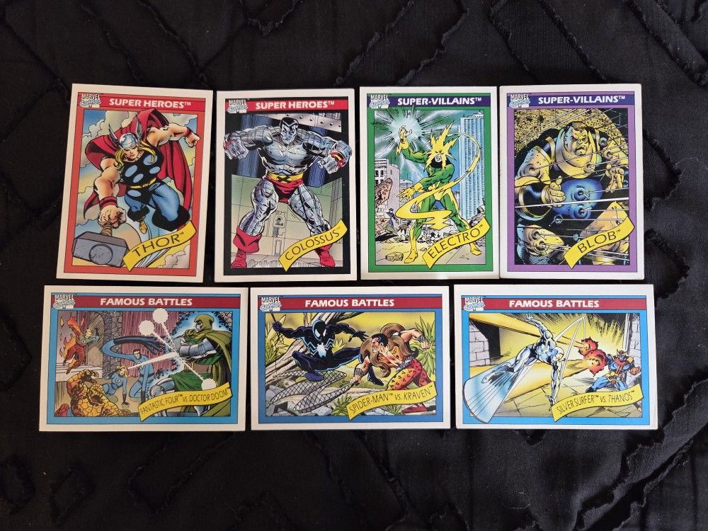 Marvel Trading card lot of 7! 1990. Vintage. Mixed lot. Impel.