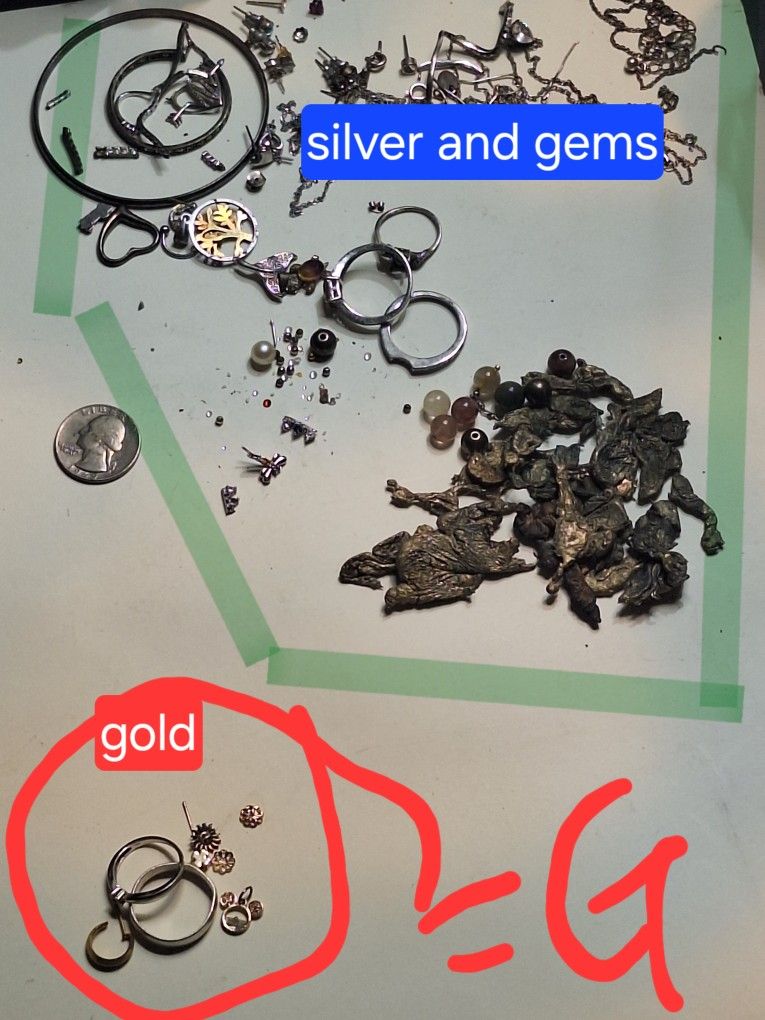 Scrap Gold 10-14k Gold, SILVER, AND Gemstones