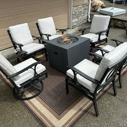 Brand New Outdoor furniture With Fire Pit All From Costco 