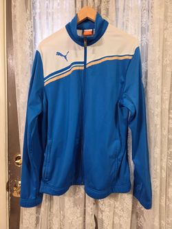 Puma Track Jacket Blue White Zip-Up