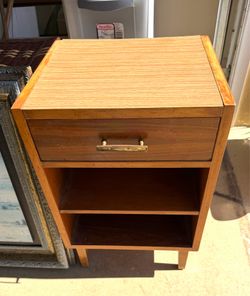 One mid-century, modern nightstand, very heavy,wood