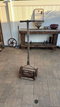 Vintage lawn mower decoration