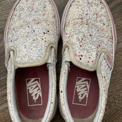 Vans Glitter White Kids Shoes Size 11