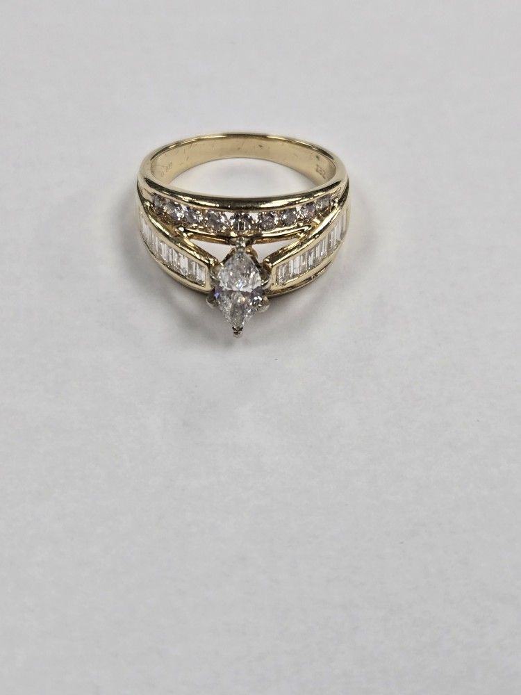 14k Yellow Gold And Diamond Engagement Ring - OFFICIALLY APPRAISED