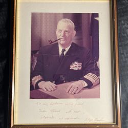 Admiral Arleigh Burke Navy Cross Chief Naval Operations - Autograph Photo