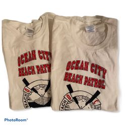 Lot (2) Ocean City NJ Jr. Lifeguard Tee T-Shirt Youth