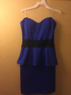 blue with black short dress