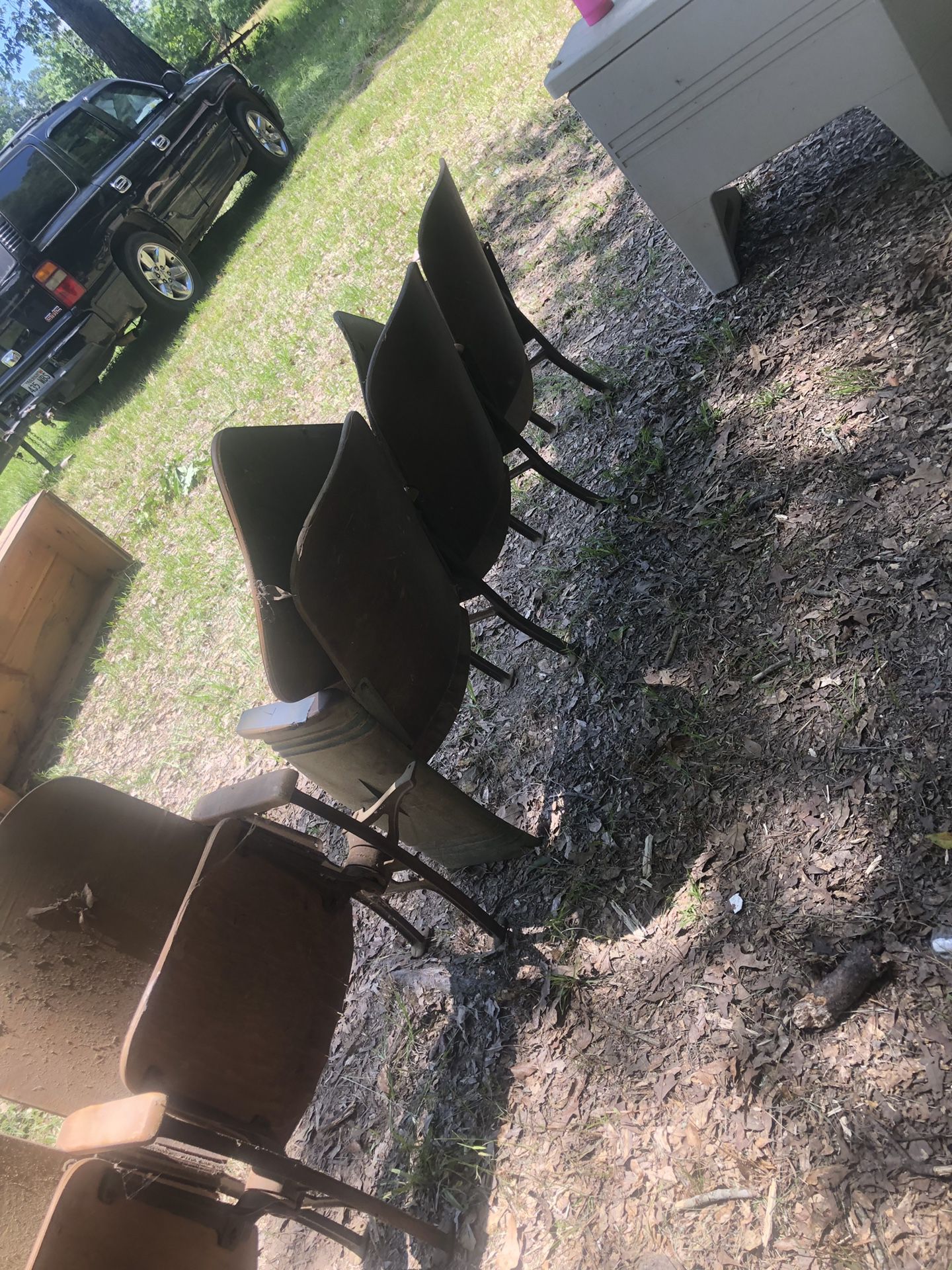 Auditorium chairs from old Fairview school