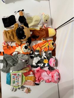 Kids play puppets