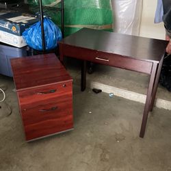 Small Desk and Cabinet