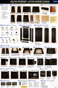 IKEA PAX Wardrobe – Black-Brown – 59" W  × 2358" D × 938" H – Two Doors – Great  Condition