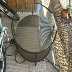 Cast iron Double Level Coffee Table With Tempered Glass 