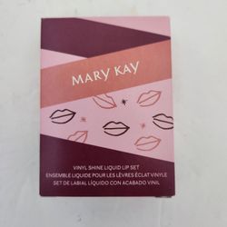 NIB MARY KAY VINYL SHINE LIQUID LIP SET GLOWING NEUTRAL/BRILLIANT BROWN ~LMT. ED