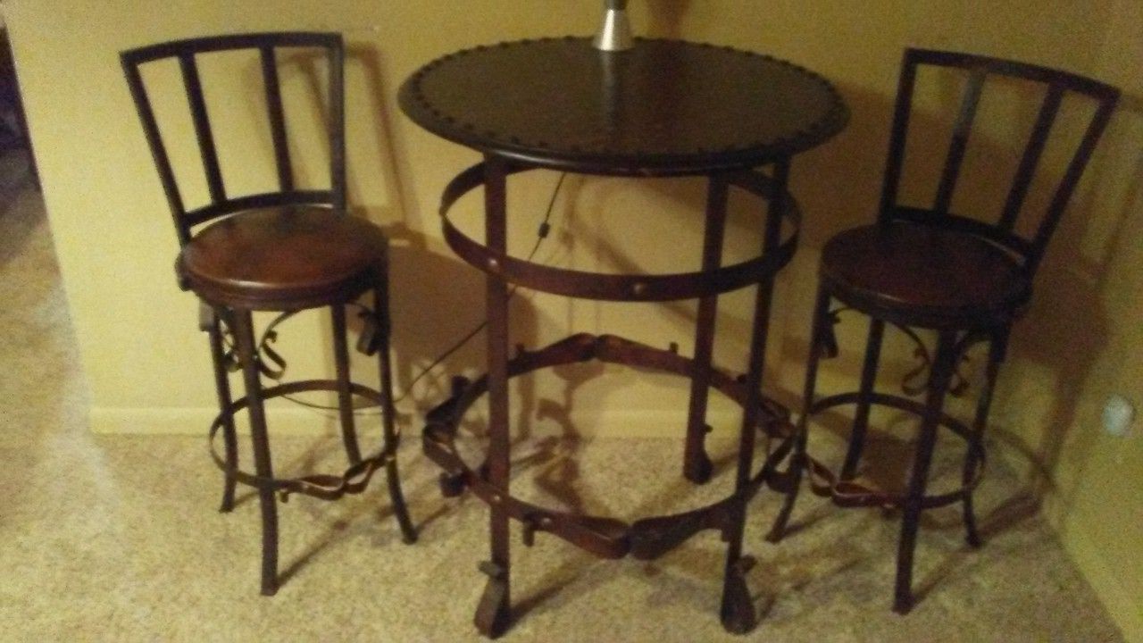 Bar table and two matching chairs