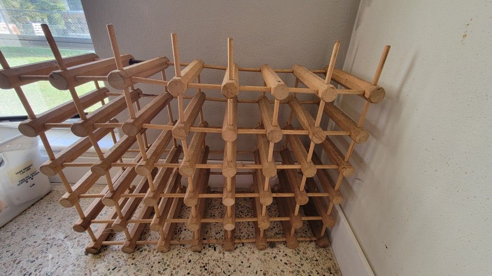 🍷 Set of 2 Wooden Wine Racks – Vintage Style – $60