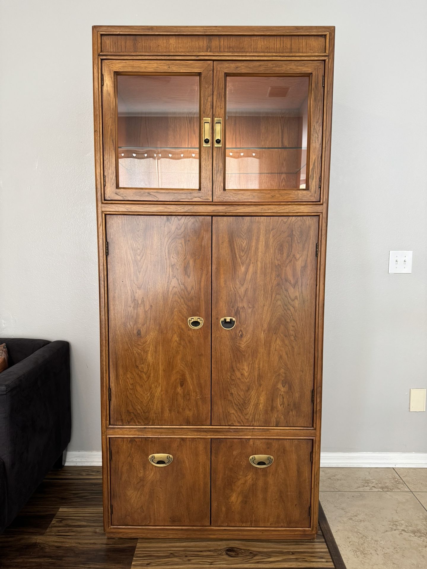 Drexel Heritage Armoire w Lighted Glass Display Case