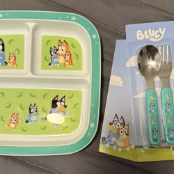 Bluey Plate And Utensils 