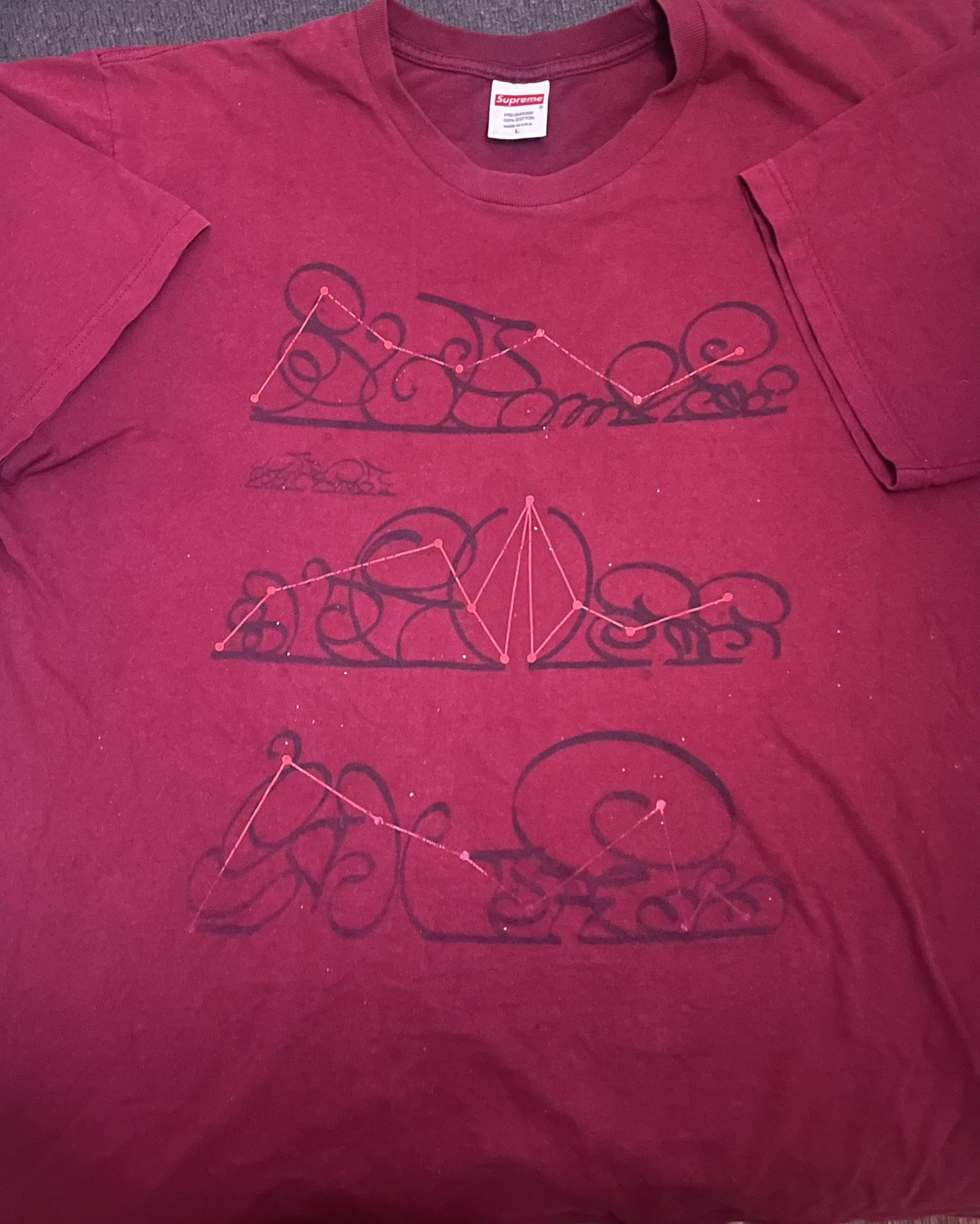 SUPREME System tee Burgundy