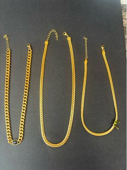 3 New Gold Tone necklaces