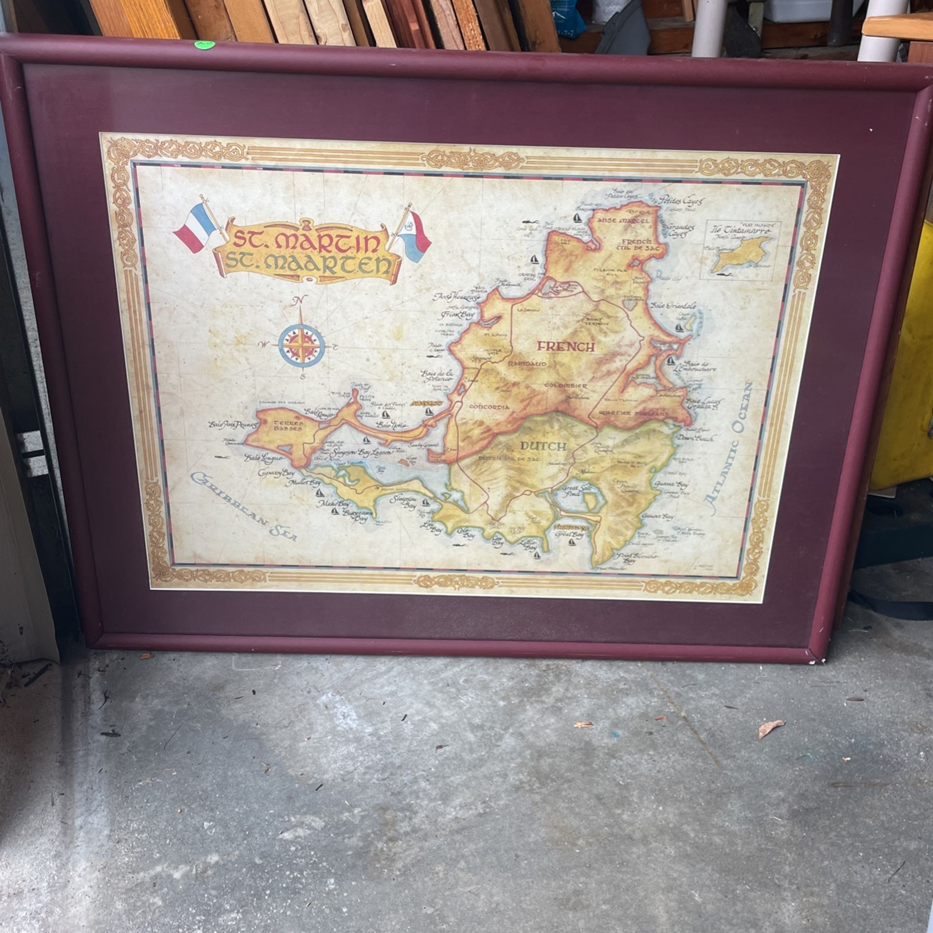Framed St. Martin Map