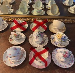Vintage Floral Porcelain Tea Cup and Saucer Sets