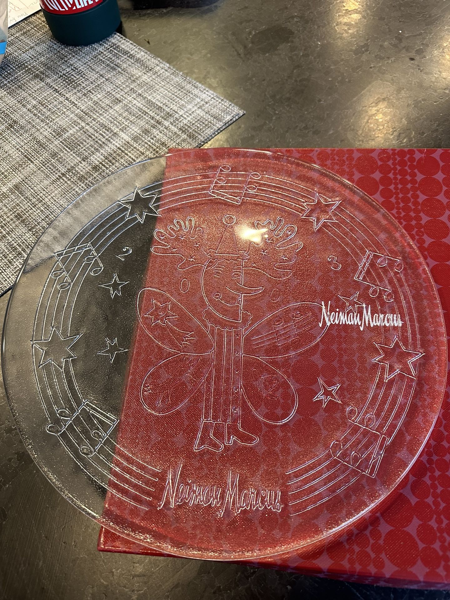 REDUCED!!Neiman Marcus Christmas Glass Platters