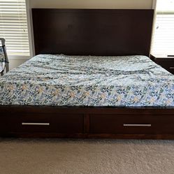 Used 5 Piece Bed Set - California King Size, Chest, Nightstand, Dresser And Mirror 