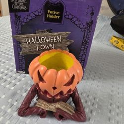 Rare NECA Nightmare Before Christmas Halloween Town Pumpkin King Votive Holdernr